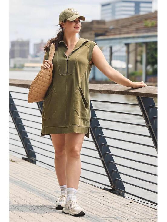 Daily Practice Dresses & Skirts - Daily Practice by Anthro NWT Meru Zip-Front Mini Dress Pockets Athleisure Sz S